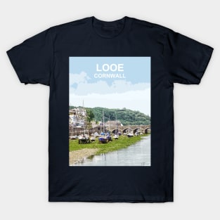 Looe Cornwall. Cornish gift. Travel poster T-Shirt